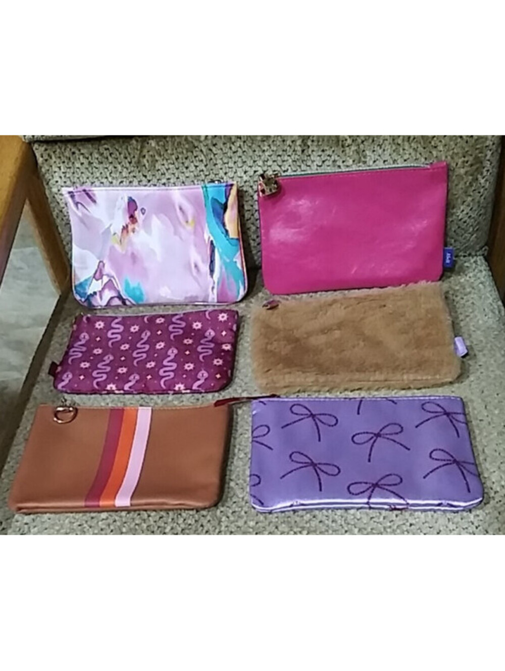 Ipsy 6-Piece Women's Cosmetic Bag Set in Various Colors and Materials - New